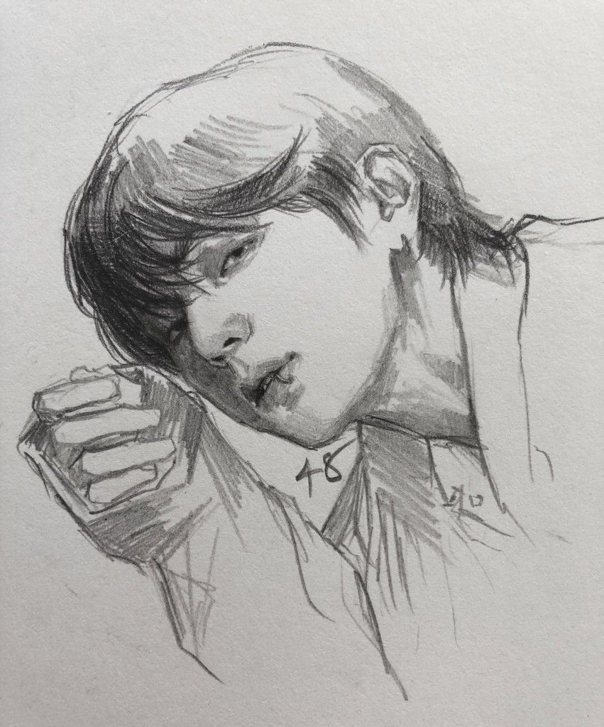 Pin By Enairo On ᗷᎢᔑ ᗩᖇᎢ | Bts Drawings, Taehyung Fanart intérieur V Dessin