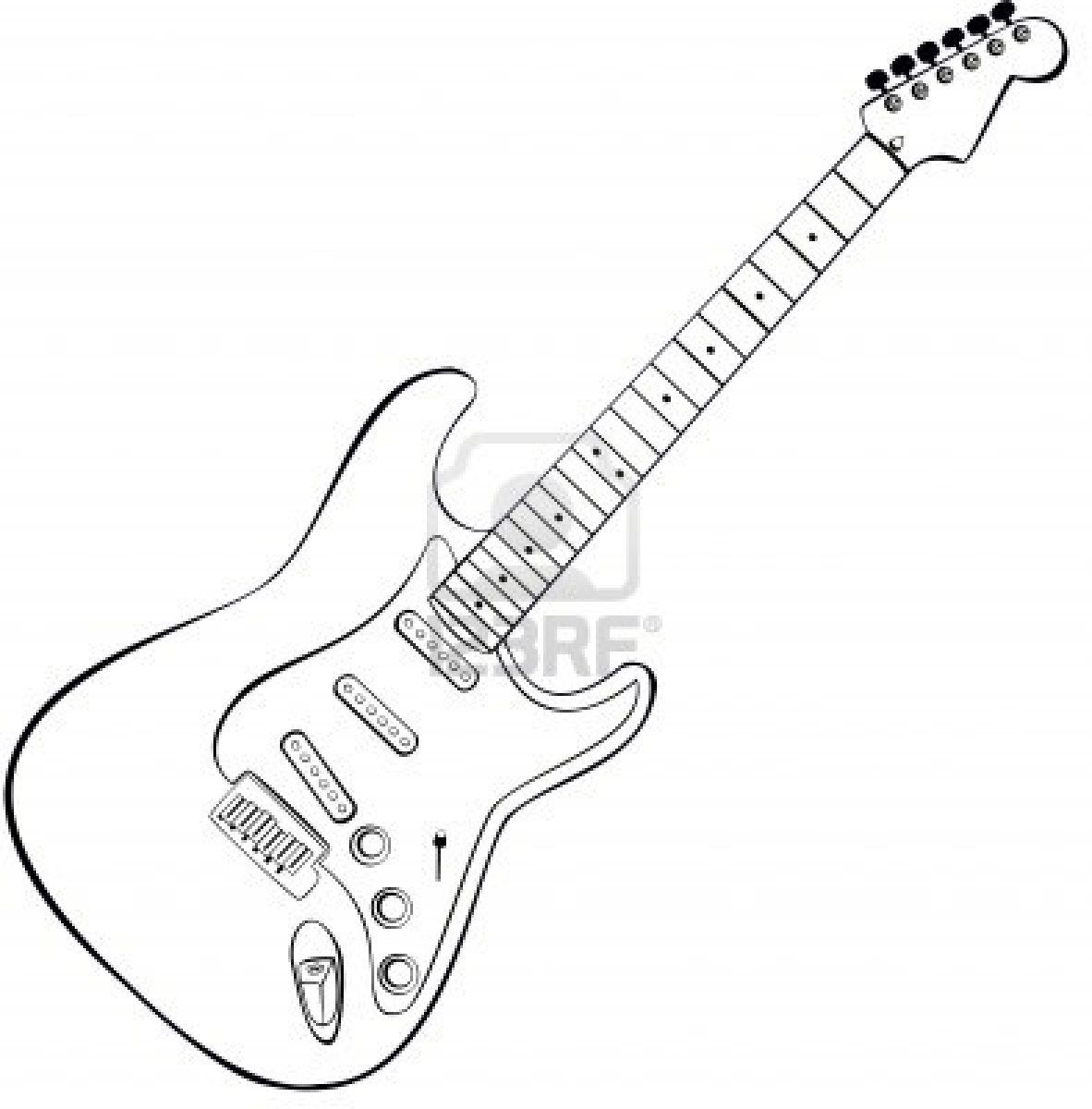 Pin By Jf On Coloriage | Guitar Drawing, Guitar Sketch avec Coloriage Dessin Guitare