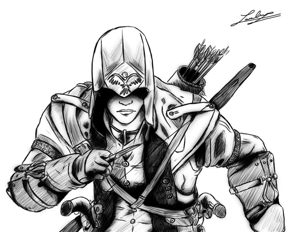 Pin By M Coloring Page On Coloriage Assassin&amp;#039;S Creed dedans Black M Dessin