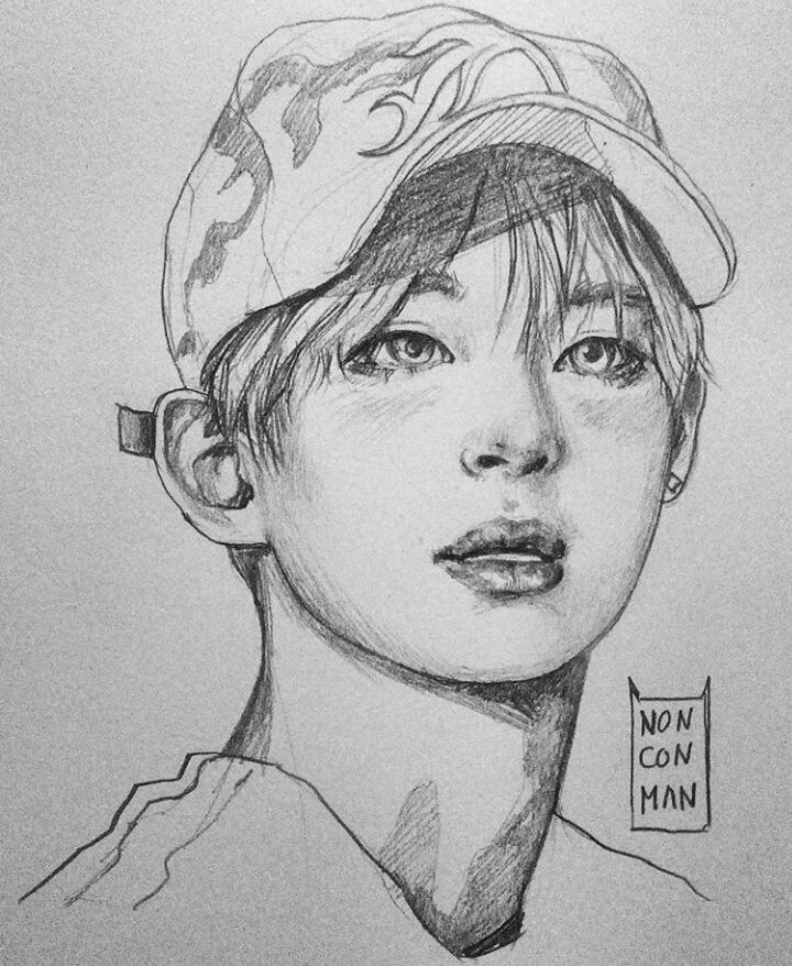 Pin On Bts Fanart serapportantà V Dessin Cute