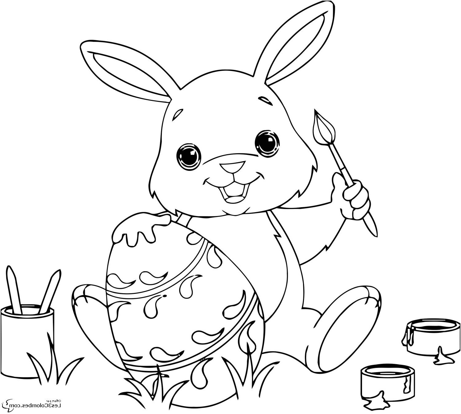 Pin On Coloration Imprimable concernant Coloriage Lapin,