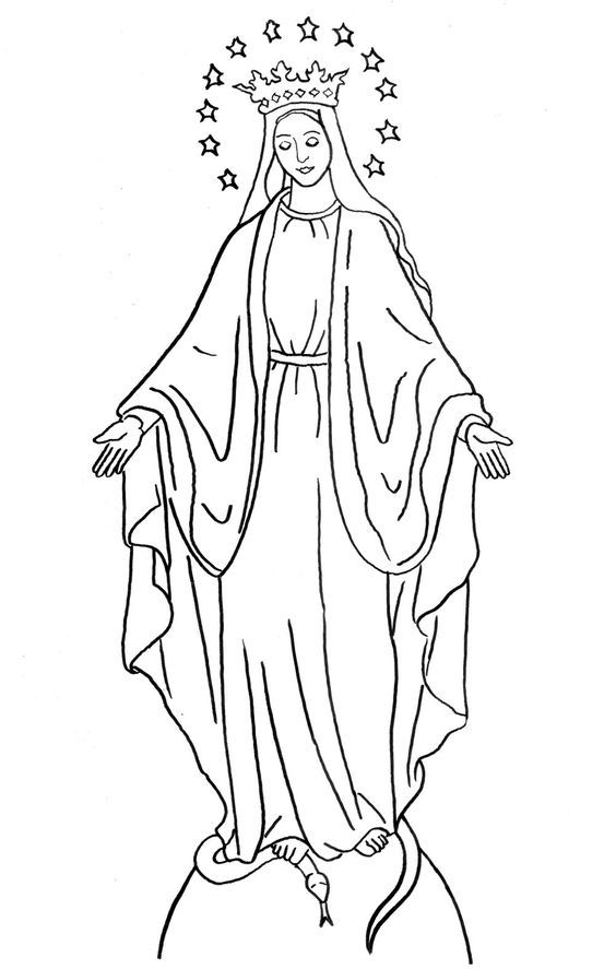 Pin On Vierge Marie dedans Coloriage Dessin Vierge Marie