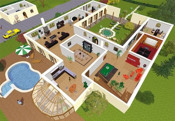 Plan 3D - Dessin Architecture En Ligne - Tourisme Miramont tout Dessin 3D Maison,