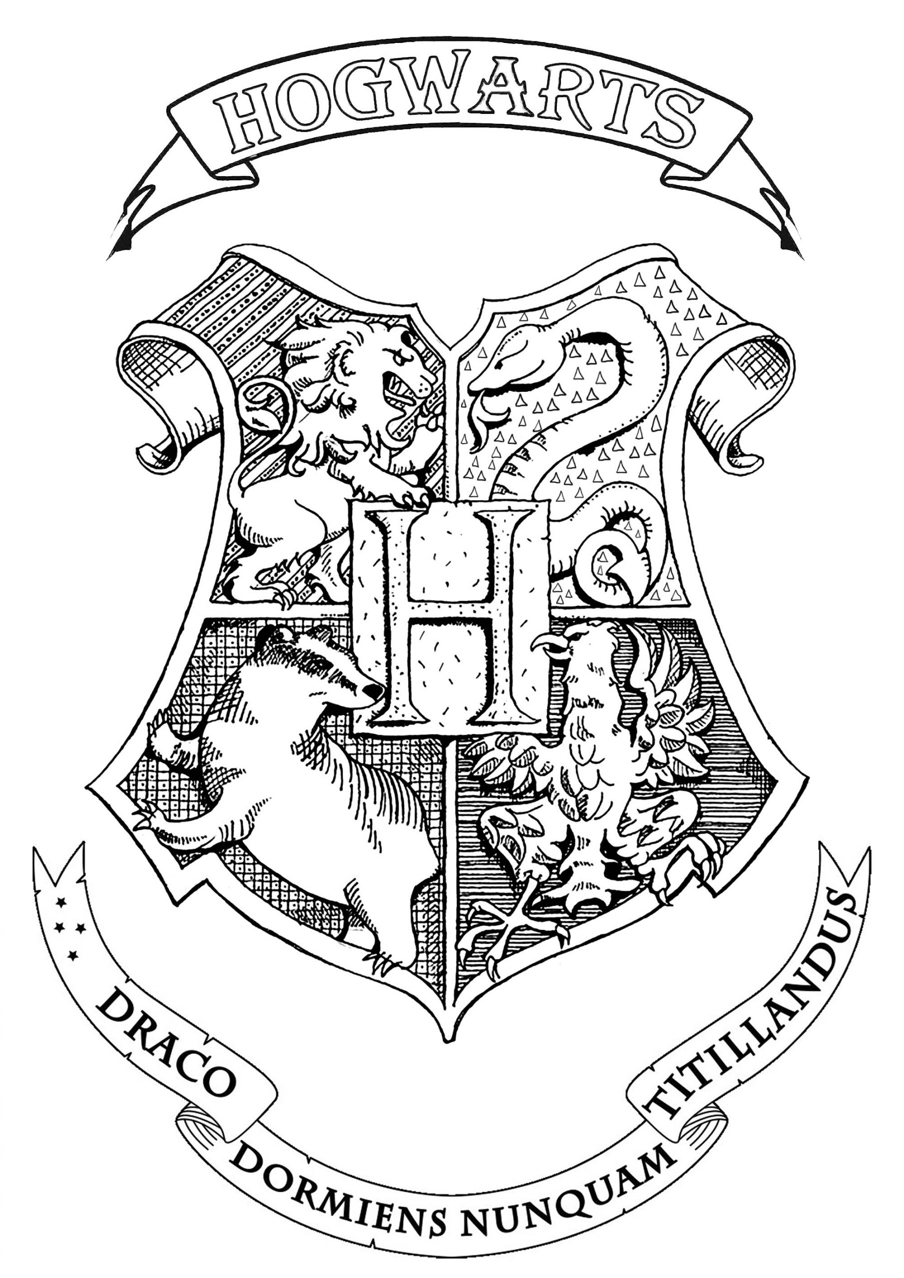 Playful Hogwarts Coloring Page | Powell Website encequiconcerne Dessin Harry Potter