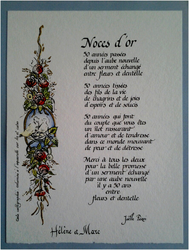 Poesie 50 Ans De Mariage avec Dessin 50 Ans De Mariage