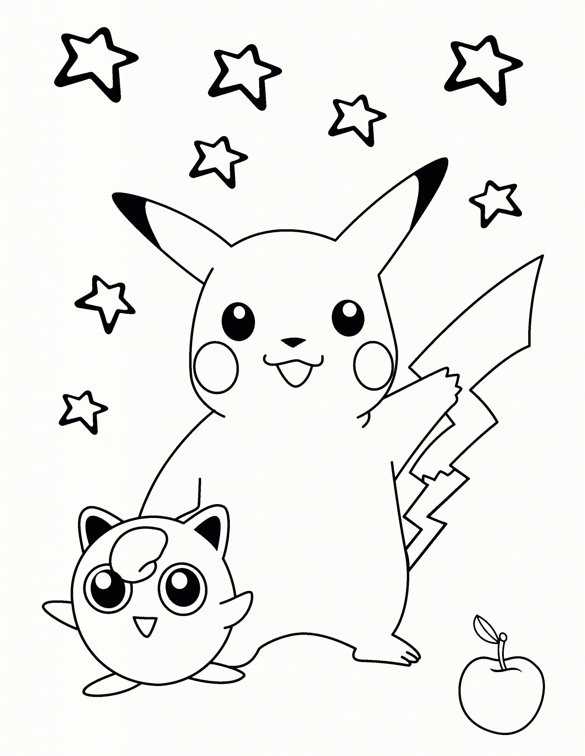 Pokemon Pikachu Etoiles - Tous Les Coloriages Pokemon pour Coloriage Dessin Pikachu