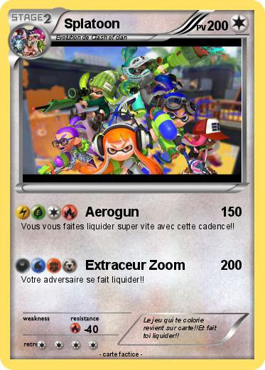 Pokémon Splatoon 23 23 - Aerogun - Ma Carte Pokémon avec Dessin Joueur 456 Squid Game,