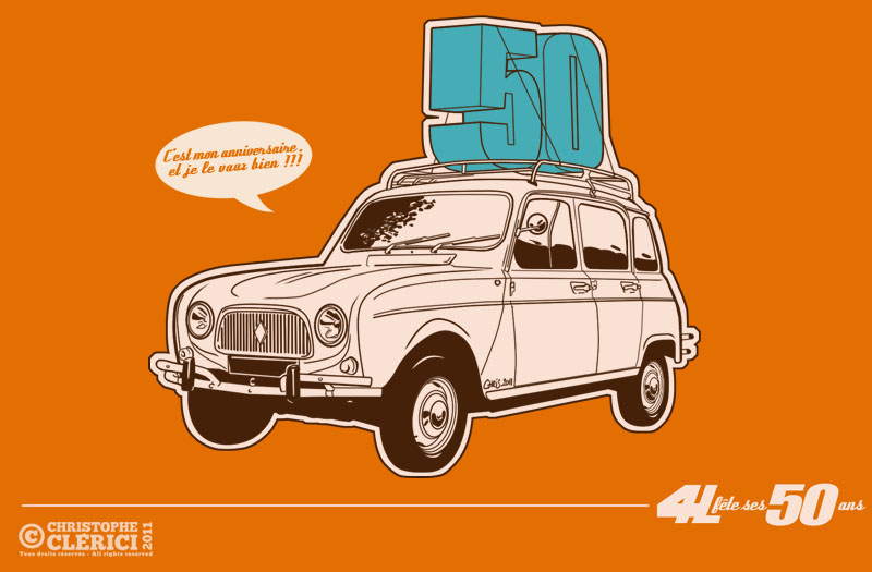 Porelpiano: Renault 4L + Christophe Clerici destiné Dessin 4L