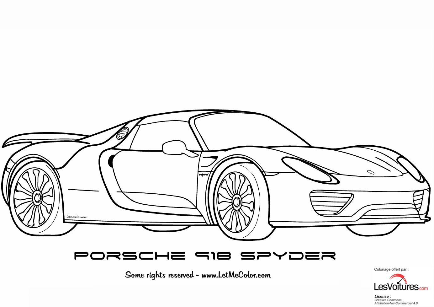 Porsche-918-Spyder-Coloriage-Voiture | Les Voitures concernant Coloriage Dessin Voiture