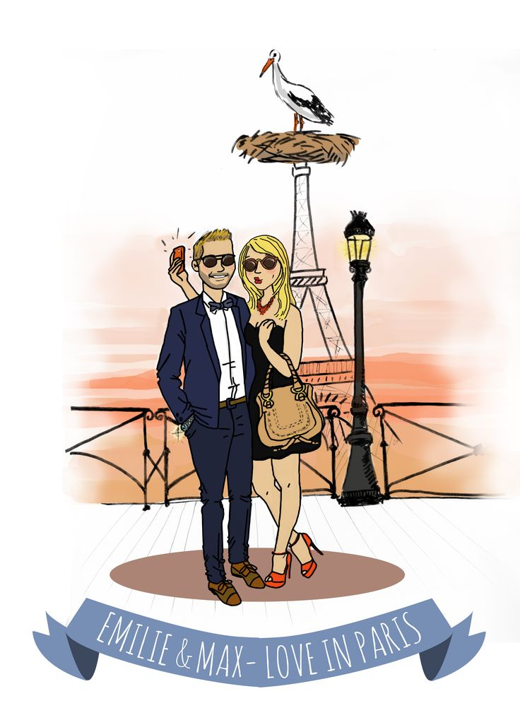 Portrait De Couple Ou De Famille. 2 À 3 Pers : 80€, 4-5 à Dessin En Couple