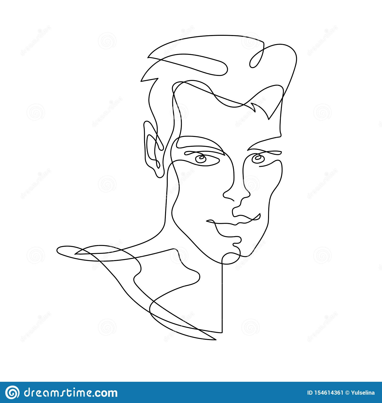 Portrait De Dessin Au Trait Homme Un Illustration De serapportantà Dessin Un Trait