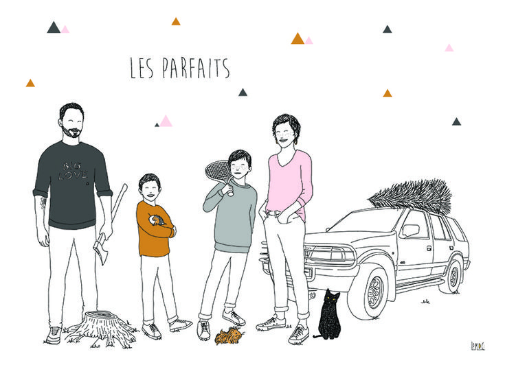 Portrait De Famille Illustré Illustration Portrait De tout Famille De 6 Dessin