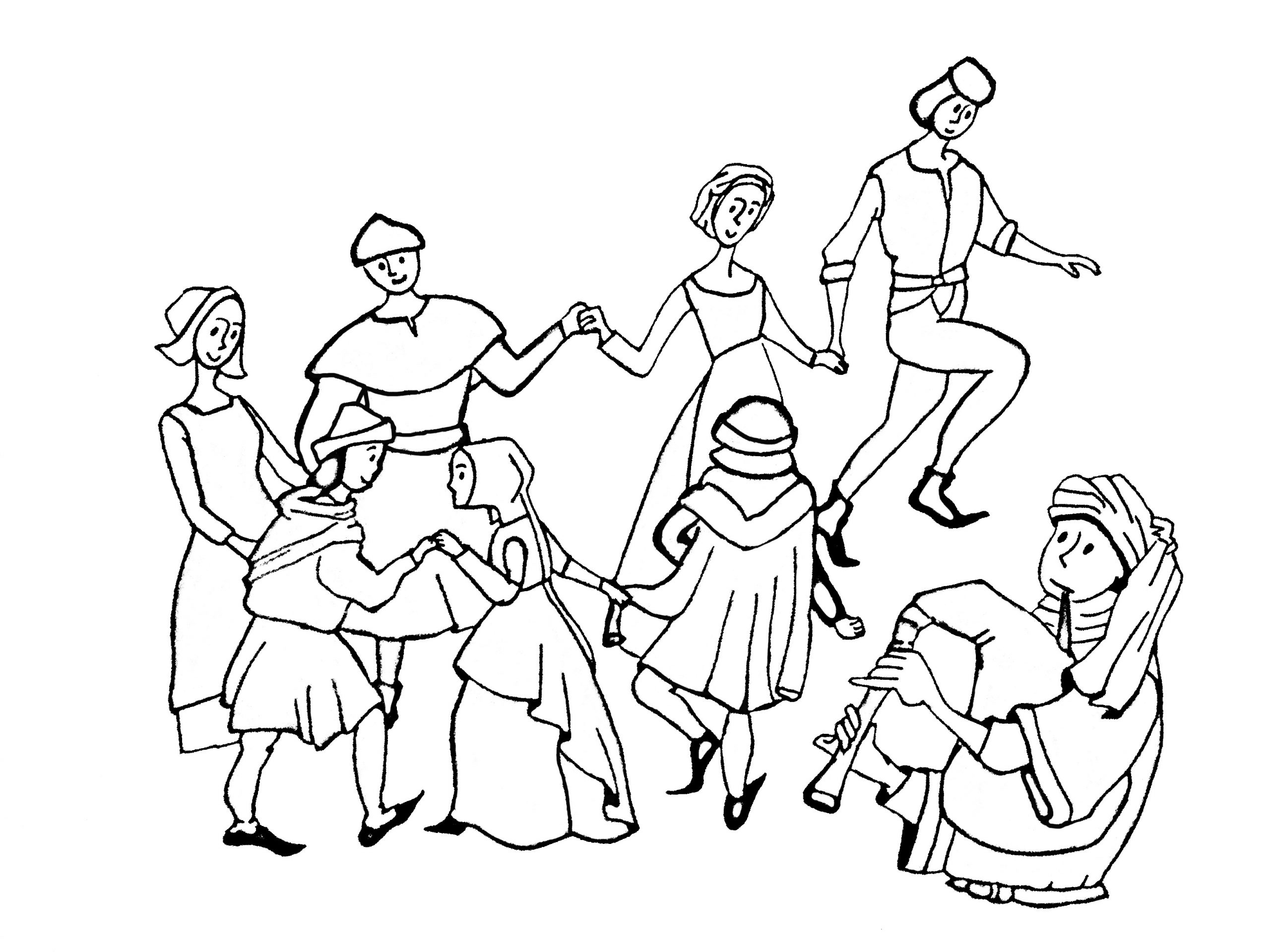 Pour Moyen Age Danse Gratuit A Imprimer - Coloriage Adulte destiné Coloriage Moyen Age Maternelle