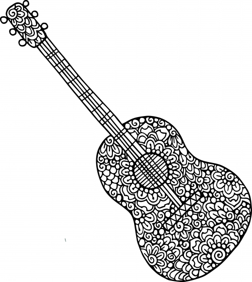 Premium Coloring Pages For Download | Guitar Doodle serapportantà Coloriage Guitare