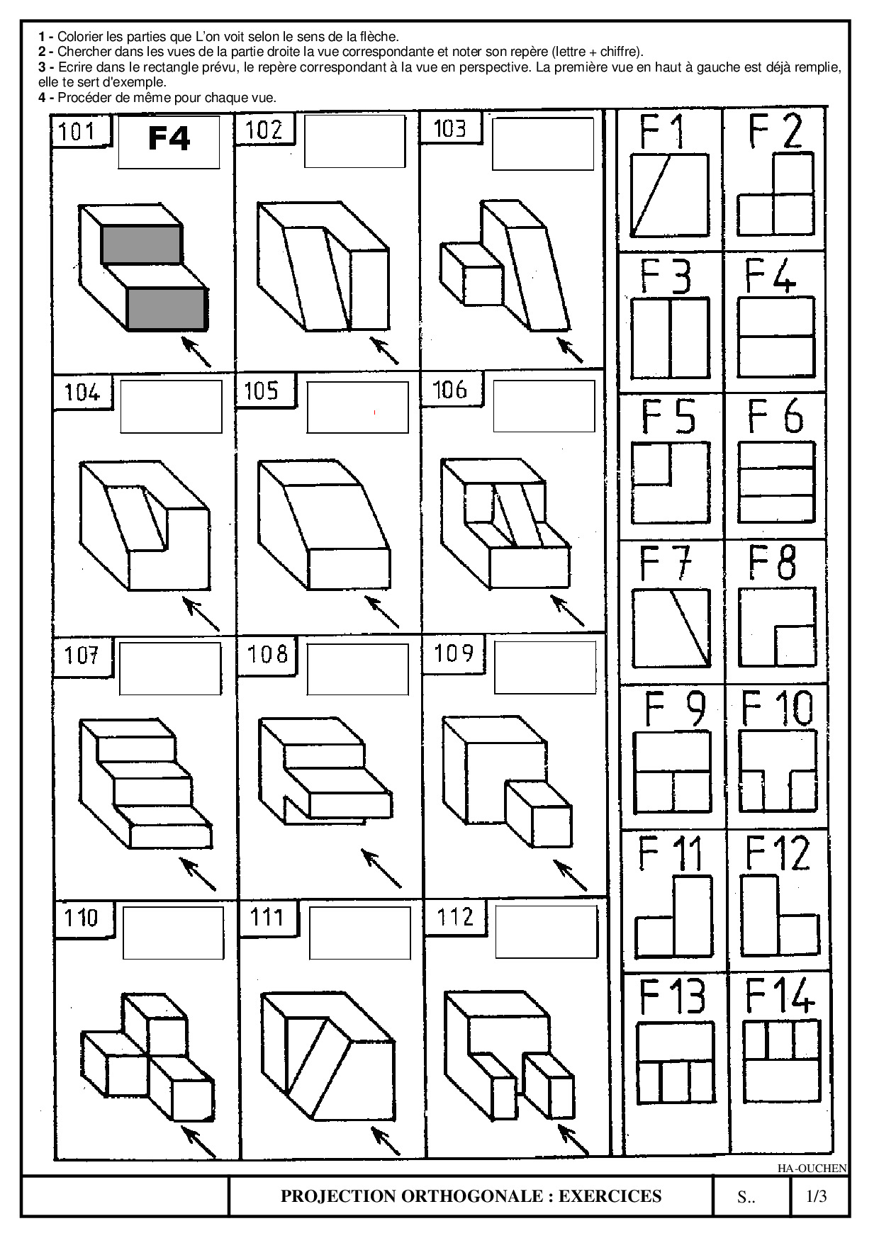 Projection Orthogonale - Alloschool intérieur Dessin Technique Les Vues,