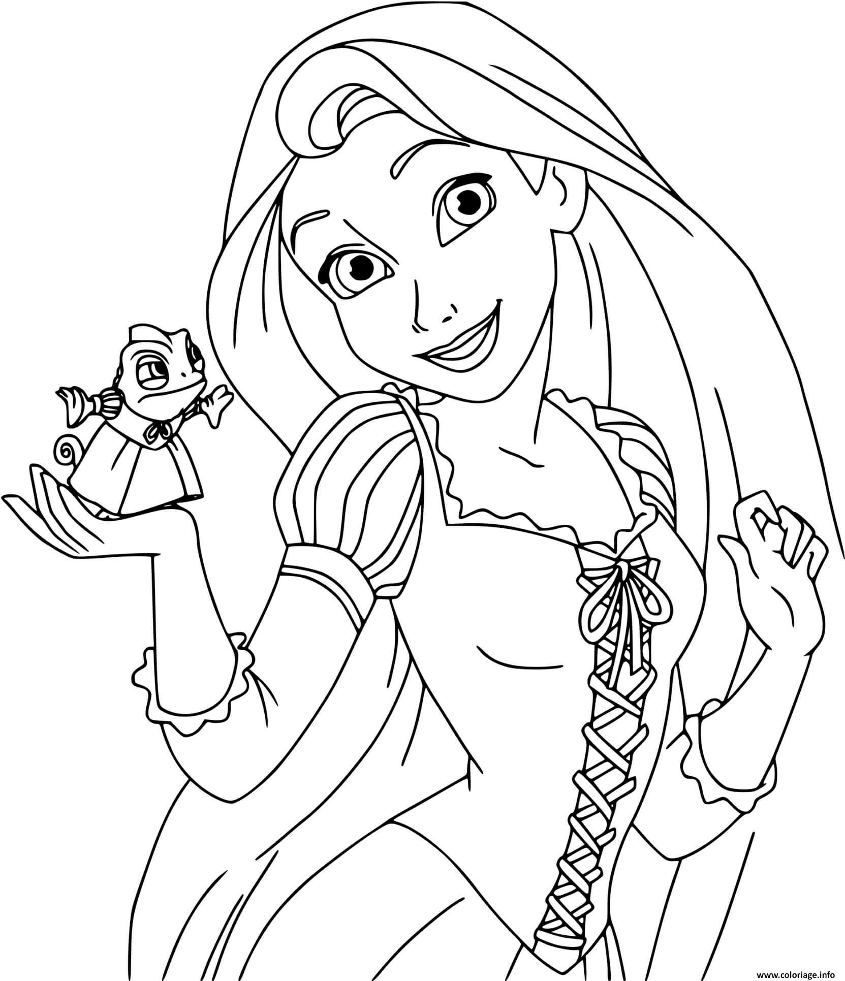 Raiponce Coloriage Gratuit - Coloriage Raiponce Princesse dedans Un Coloriage De Princesse,