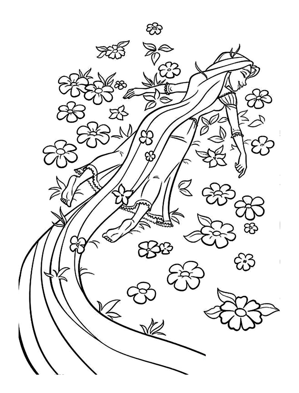 Raiponce Liberee - Coloriage Raiponce - Coloriages Pour pour Coloriage De Raiponce,