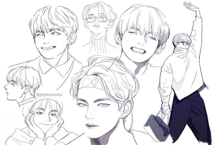 Ramyeondan On Twitter! Go Follow Him/Her!! | Bts Drawings avec V Dessin Bts