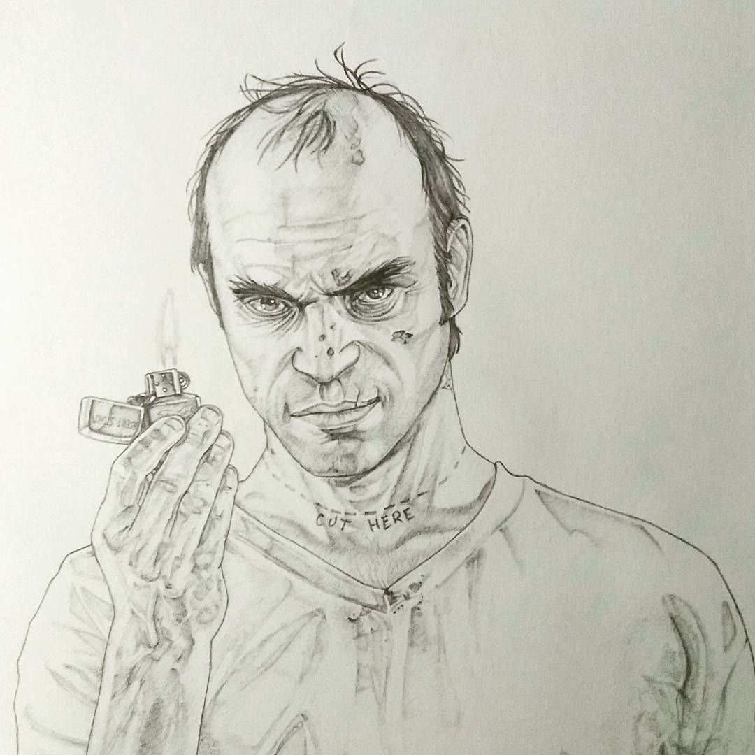 Really Enjoyed Drawing Trevor From Gta 5. Such A Great destiné Gta 5 Dessin