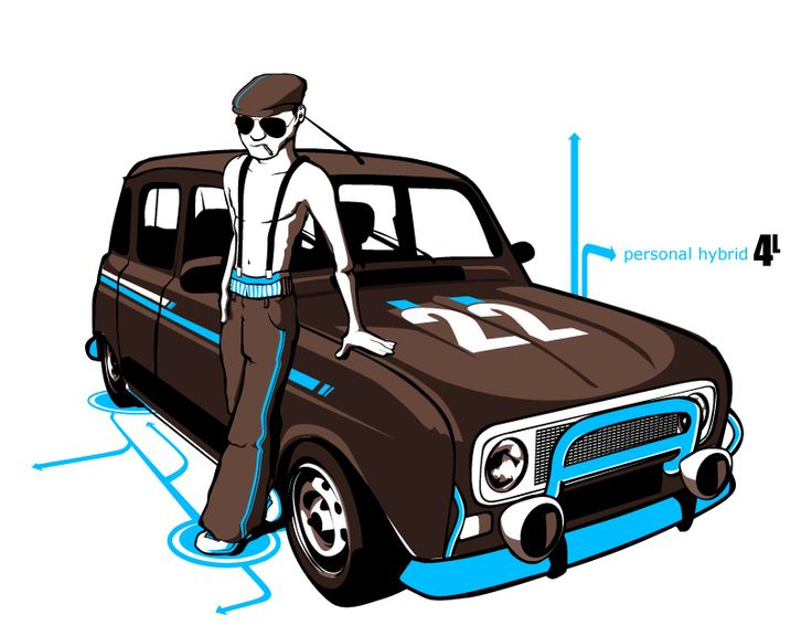 Renault 4 L | Renault, Voiture, Dessin tout Dessin 4L