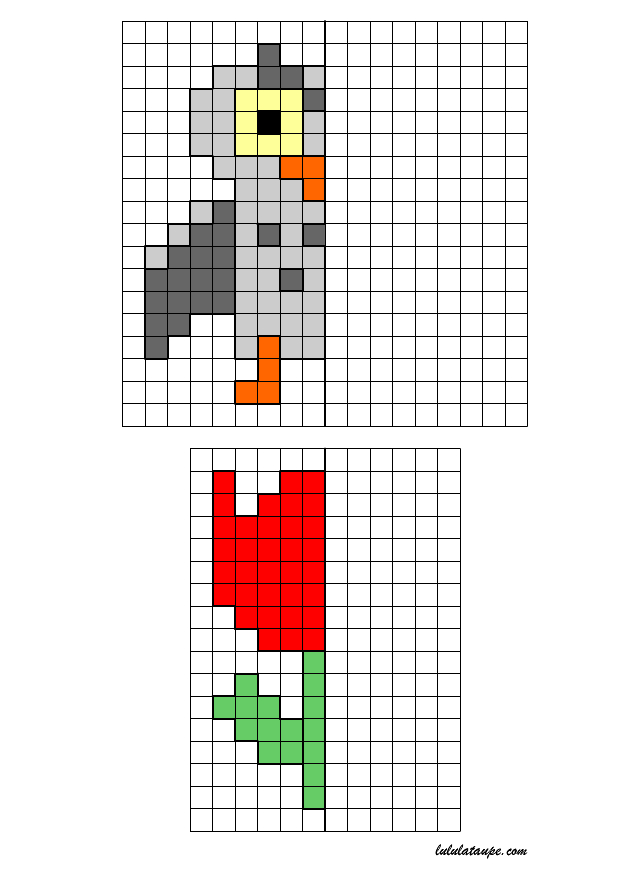 Reproduire Des Dessins Par Symétrie Axiale - Lulu La Taupe serapportantà Dessin Quadrillage