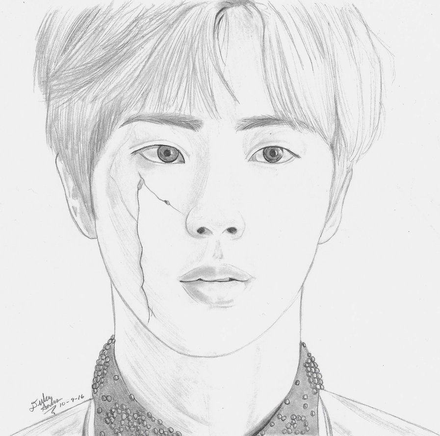 Resultado De Imagen Para Dibujos De Jin | Bts Drawings serapportantà Bts Dessin V Facile,