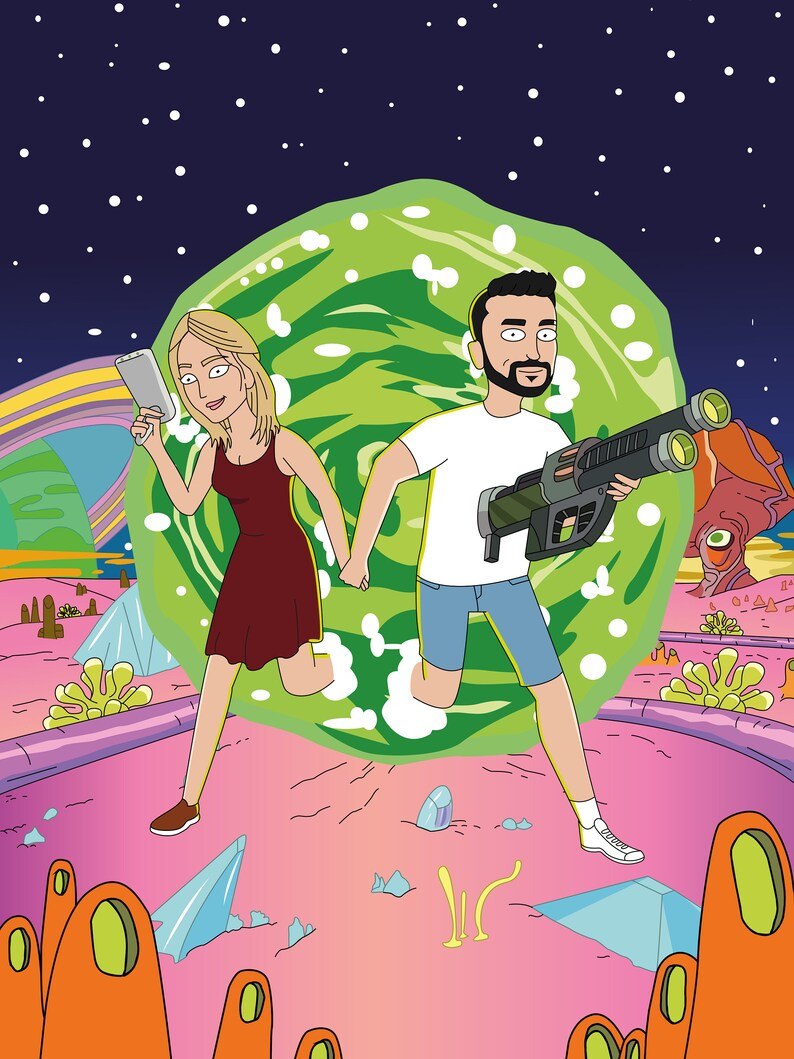 Rick Et Morty Dessin Animé Couple Portrait Jaune Cartoon dedans France 5 Dessin Animé,