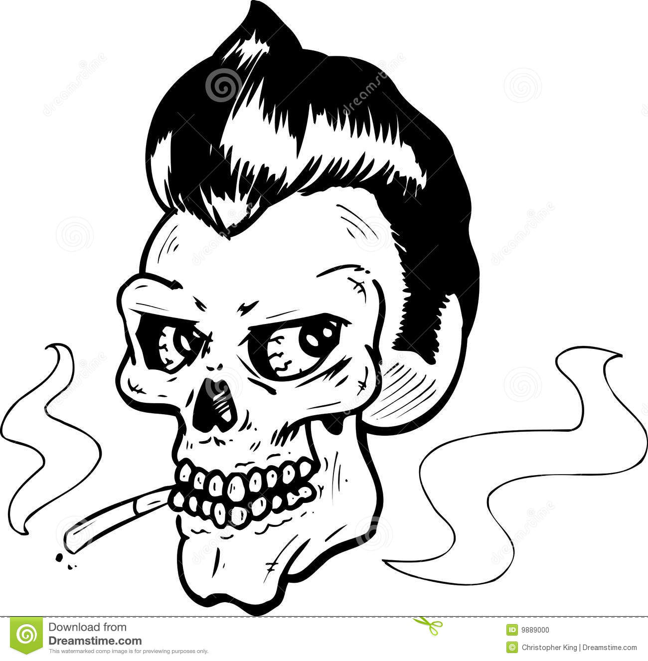 Rock And Roll Style Skull Vector Illustration Stock Photo encequiconcerne Dessin Rock N Roll