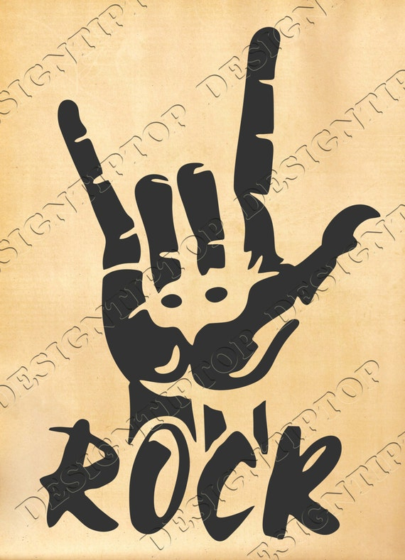 Rock And Roll Svg Rock Digital Files Rock Cut File Sign Of tout Dessin Rock N Roll