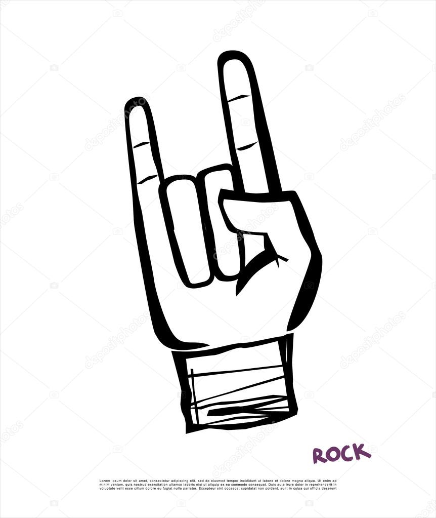 Rock N Roll Signe À La Main Image Vectorielle Par Igor_Vkv encequiconcerne Dessin Rock N Roll Facile