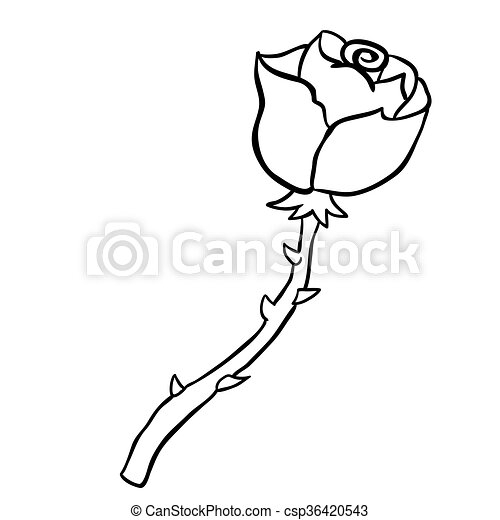 Rose, Noir, Dessiné, Freehand, Blanc, Dessin Animé. Simple concernant Dessiné,