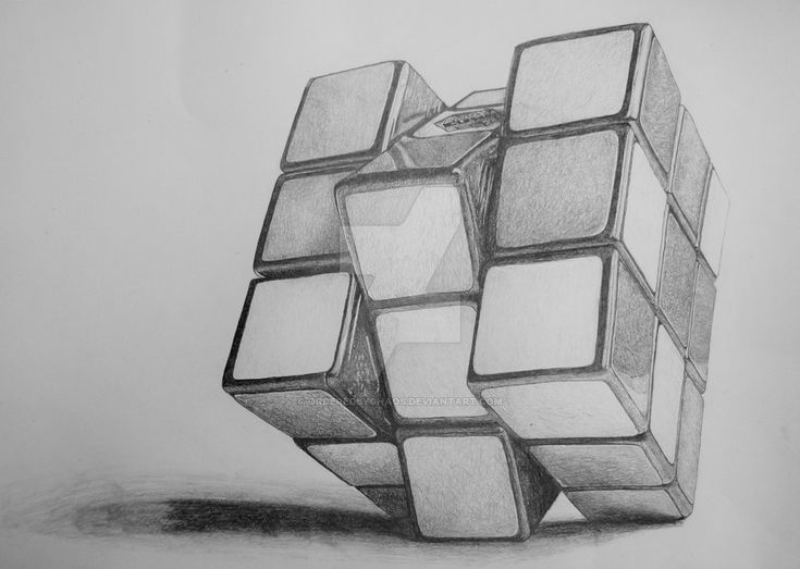 Rubik&amp;#039;S Cube By Orderedbychaos | Cool Art Drawings serapportantà S Dessin 3D
