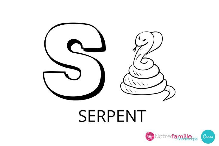 S Comme Serpent ! Pour Apprendre Et Mémoriser La Lettre S encequiconcerne La Lettre W Coloriage