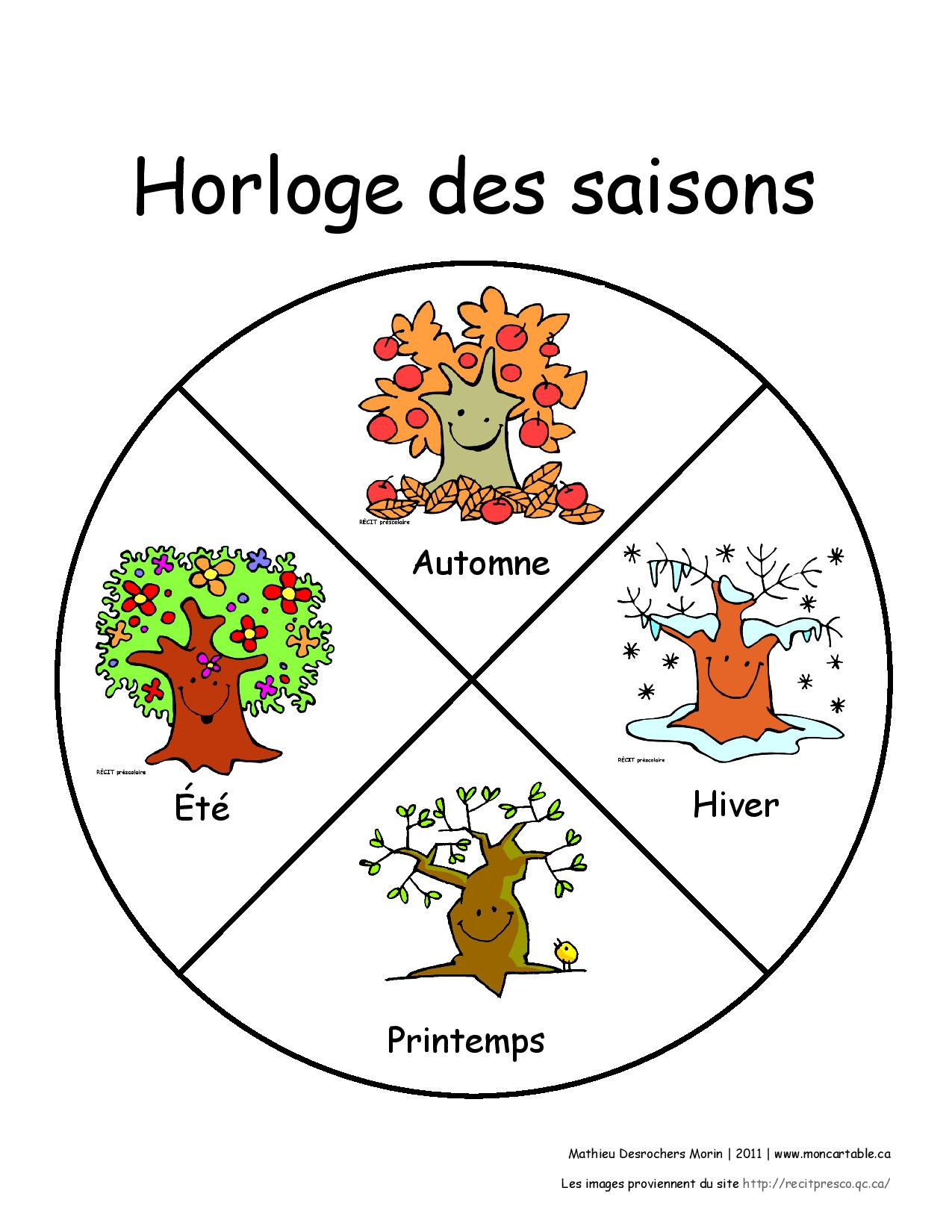 Saisons - Rapido-Présco dedans Dessin 4 Saisons,