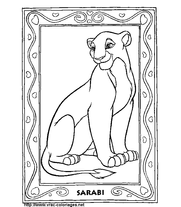 Sarabi Du Roi Lion intérieur Zazou Coloriage,