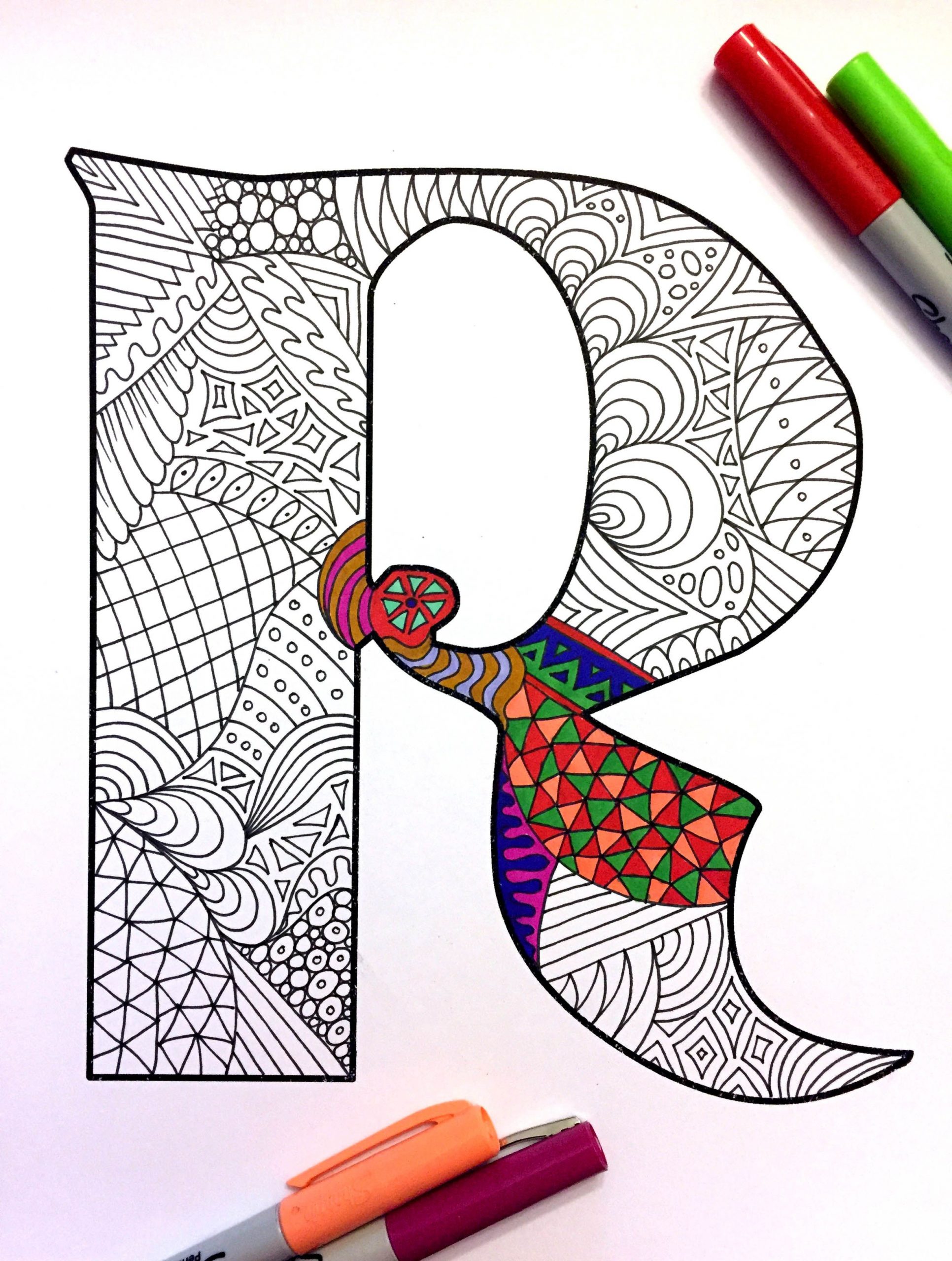 Scribbles: Alphabet, Nature, Flowers, Food, Emojis, And concernant Coloriage Mandala Lettre R