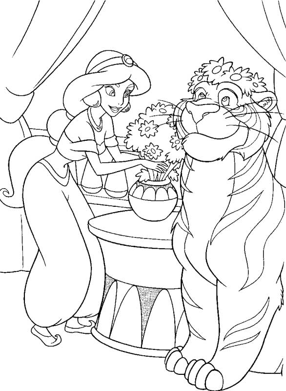 Sélection De Dessins De Coloriage Jasmine À Imprimer Sur dedans Coloriage Jasmine,