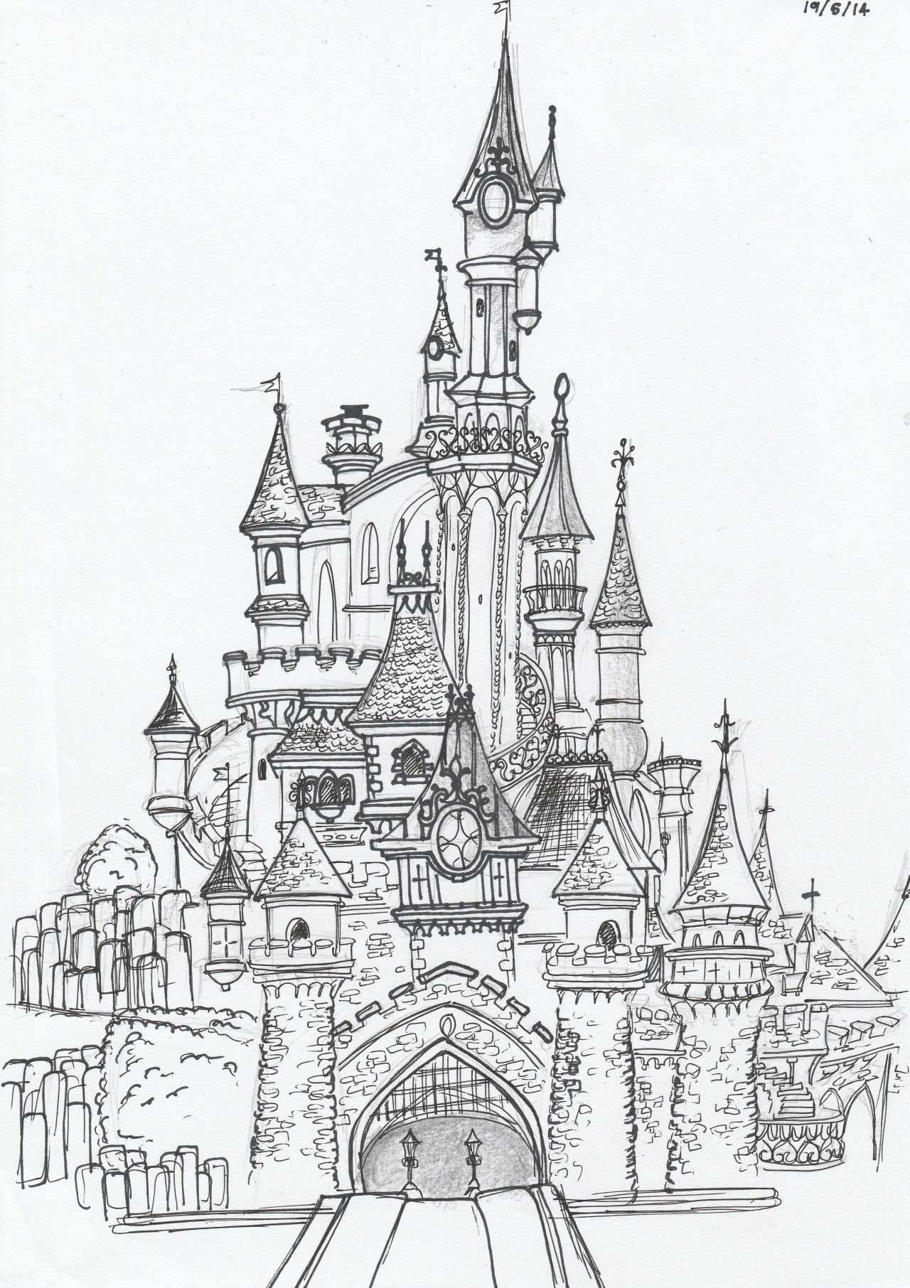 Sleeping Beauty'S Castle At Disneyland Paris By dedans Coloriage Dessin De Paris