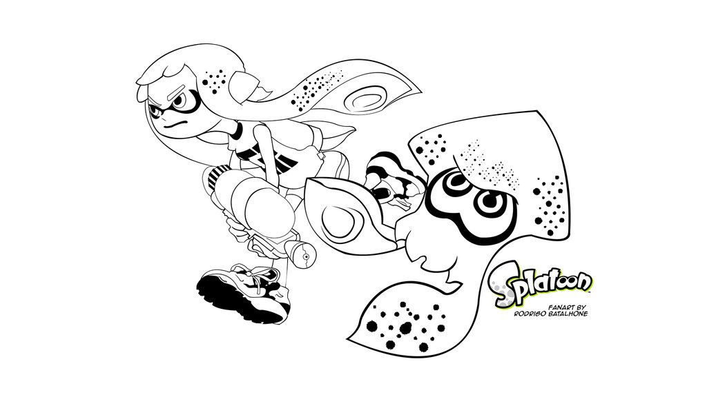 (Splatoon) Inkling Girl + Squid | Splatoon Coloring Pages destiné Dessin Joueur 456 Squid Game,