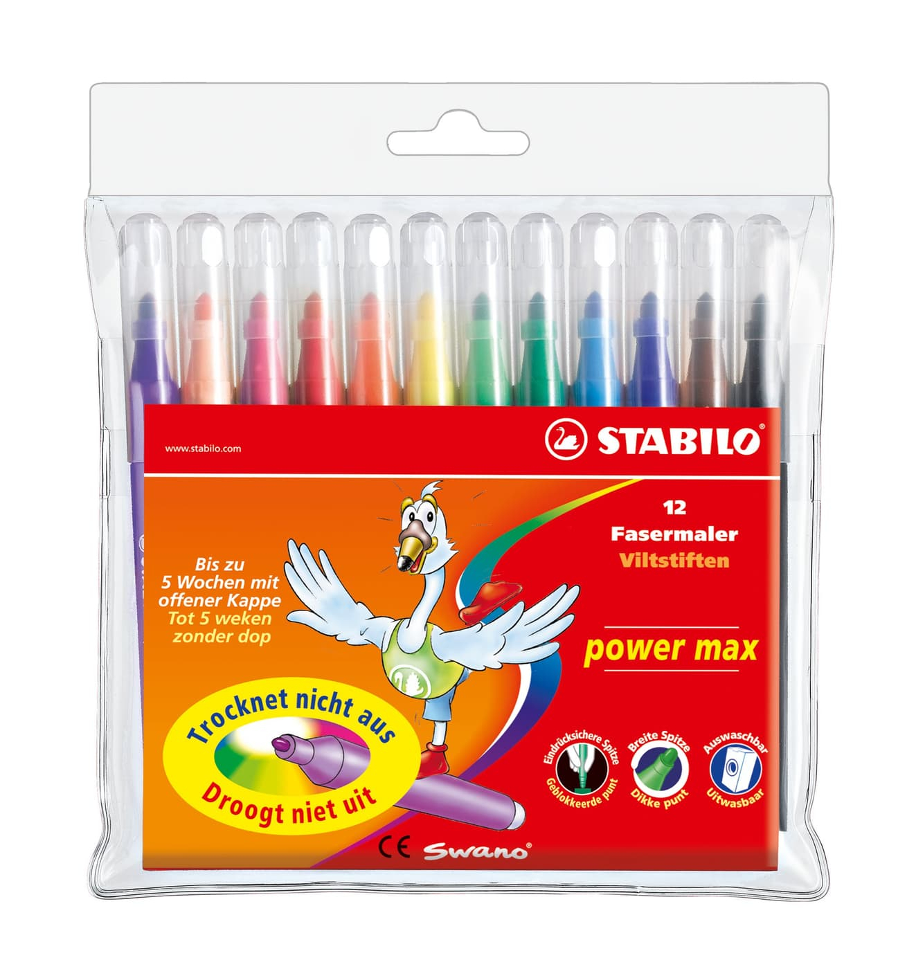 Stabilo Feutre De Coloriage Stabilo Power Max, 12 Futres à Coloriage Feutre,