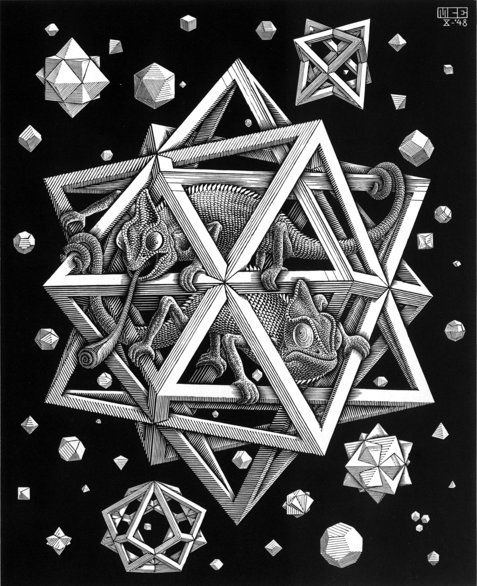 Stars, 1948 - M.c. Escher - Wikiart concernant E M C Dessin