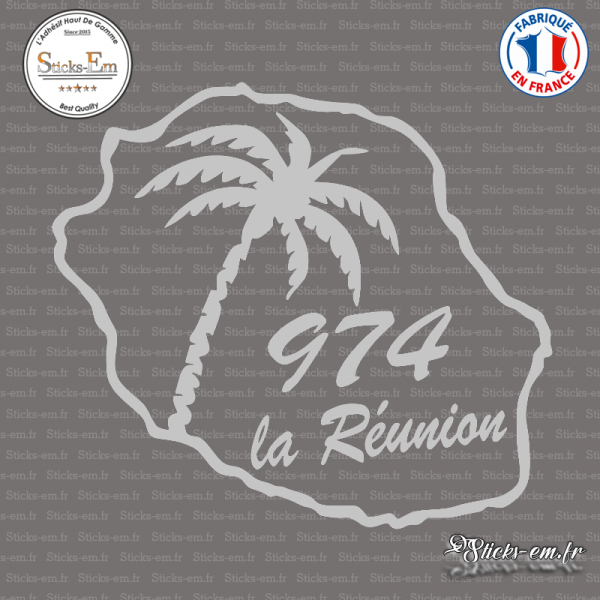 Sticker 974 La Reunion Palmier - Sticks-Em encequiconcerne Dessin 974 Réunion