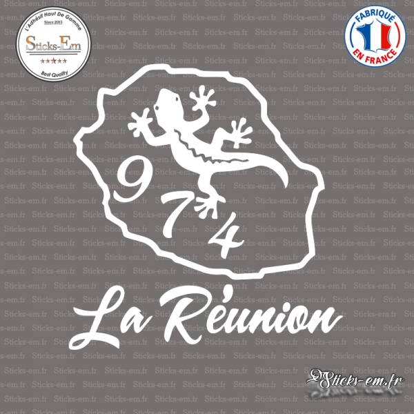 Sticker 974 La Réunion - Sticks-Em pour Dessin 974 Réunion
