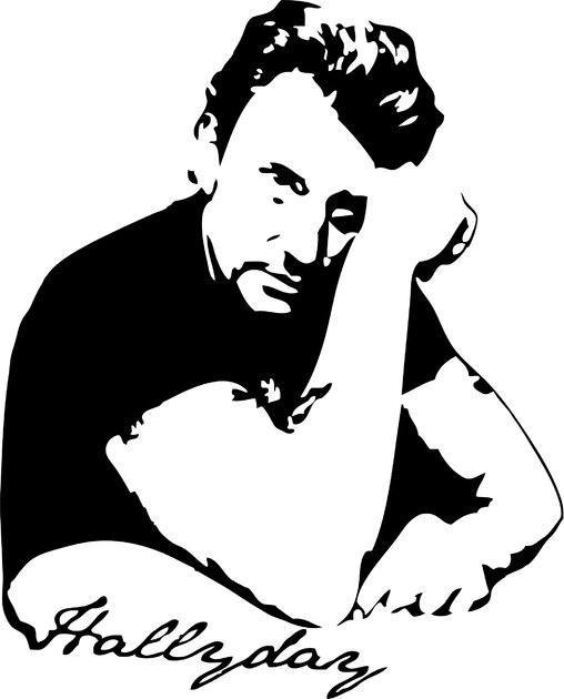 Sticker Johnny Halliday Avec Signature - Musique/Chanteurs tout Coloriage Dessin Johnny Hallyday