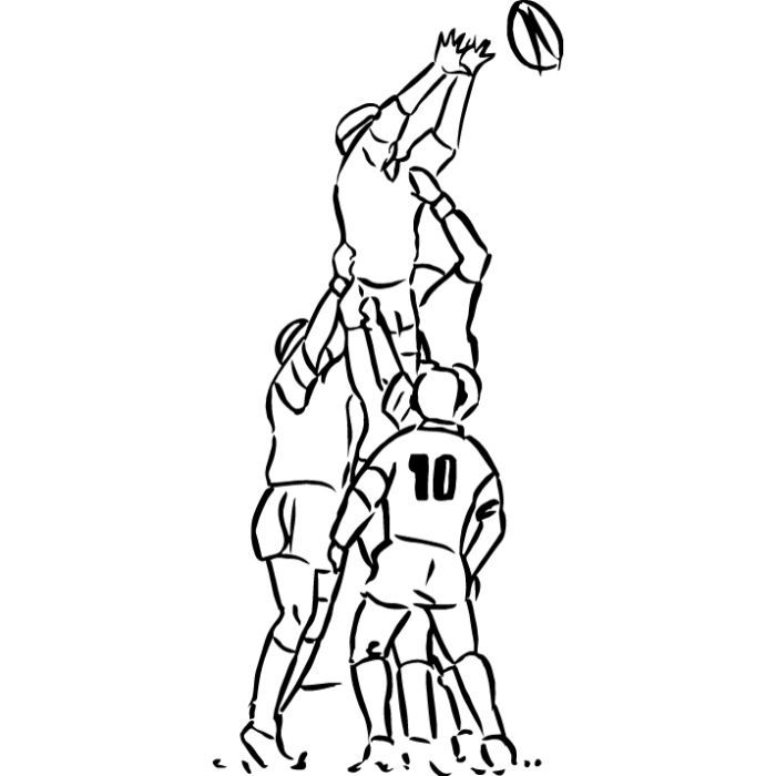 Sticker Rugby 129 - Touche - 57X126 Cm - Achat / Vente avec Dessin 8H