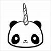 Stickers Kawaii Panda Licorne - Autocollant Muraux Et Deco tout Dessin Licorne Facile