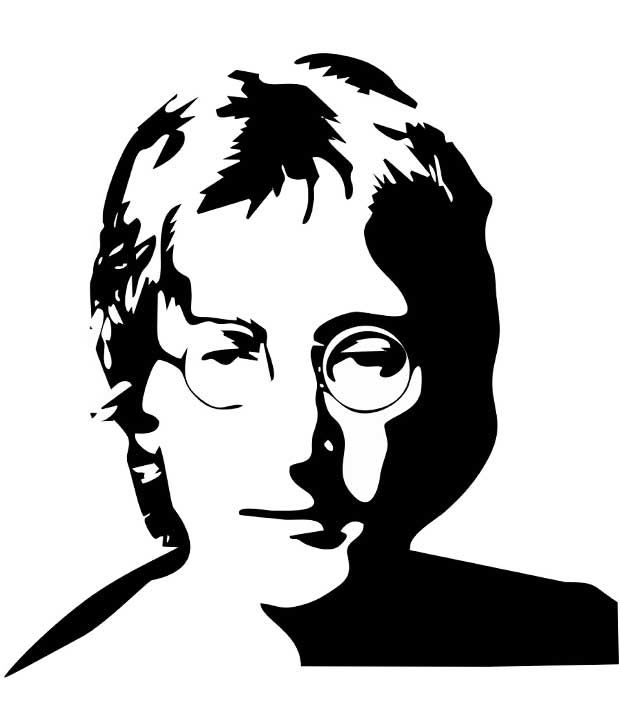 Studio Briana Black John Lennon Line Vector Wall Decor destiné A&amp;amp;V Dessin,