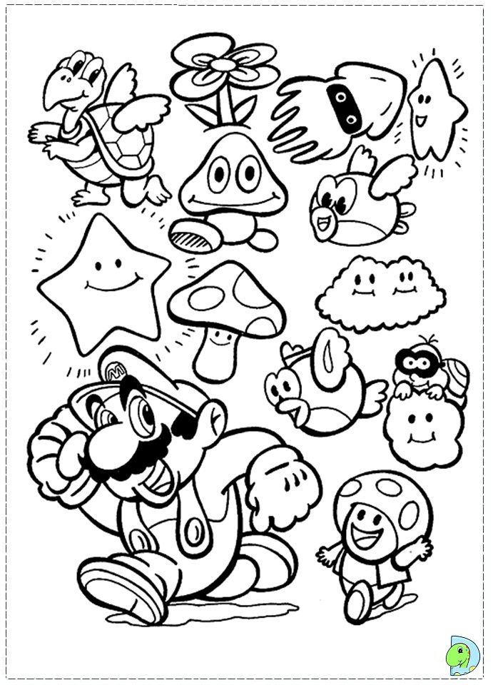 Super Mario Bros Coloring Page- Dinokids concernant Super U Dessin