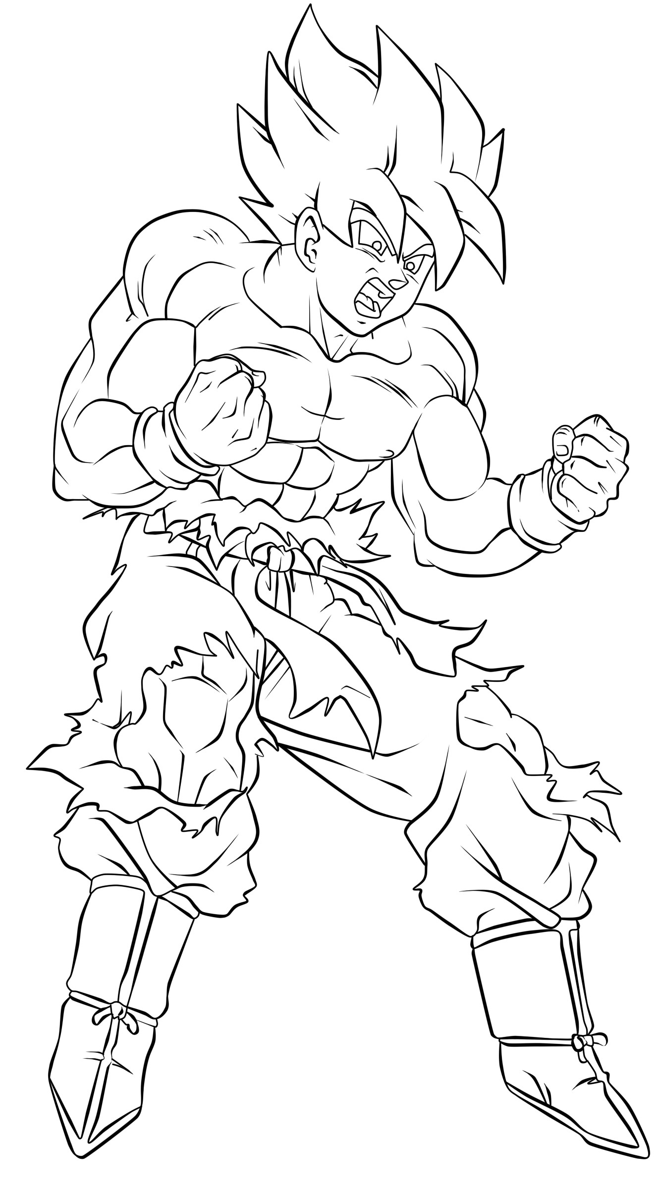 Super Saiyan Coloring Pages At Getcolorings | Free à Coloriage Dragon Ball Z Goku