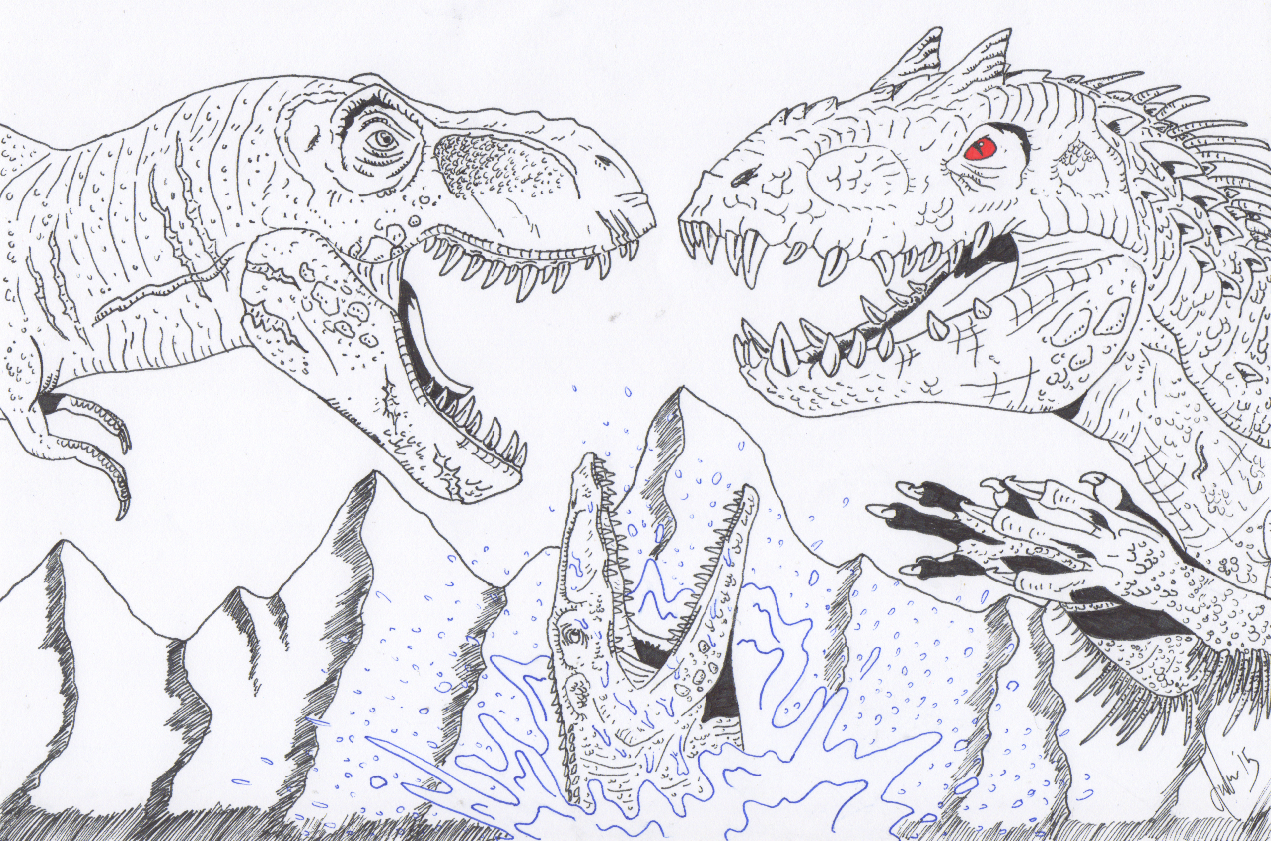 T Rex Jurassic World Para Colorir - T Rex Jurassic World serapportantà Coloriage Jurassic World Dessin Animé
